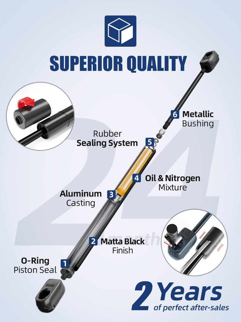 OTUAYAUTO 10 inch Gas Strut - 156N/35Lbs Universal Lift Support - 4058 Gas Shocks for Tool Box Shock, Truck Cap Strut, Hydraulic Door Hinge, Cabinet Gas Strut, RV Door Strut - Image 5