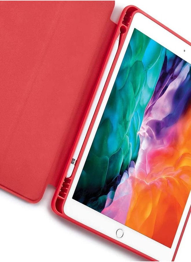 Captaintech iPad 10.2 Inch Case (9th/8th/7th Gen 2021-2019) – Slim Protective Cover with Pencil Holder & Magnetic Stand | Auto Sleep/Wake | Soft TPU Back – (Red) ﻿  - Image 3