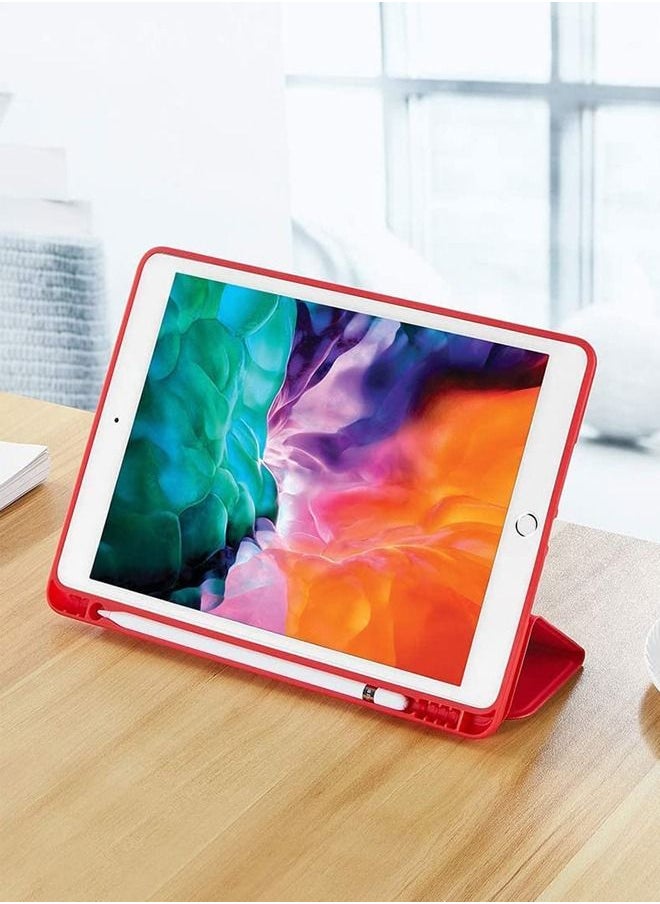 Captaintech iPad 10.2 Inch Case (9th/8th/7th Gen 2021-2019) – Slim Protective Cover with Pencil Holder & Magnetic Stand | Auto Sleep/Wake | Soft TPU Back – (Red) ﻿  - Image 5