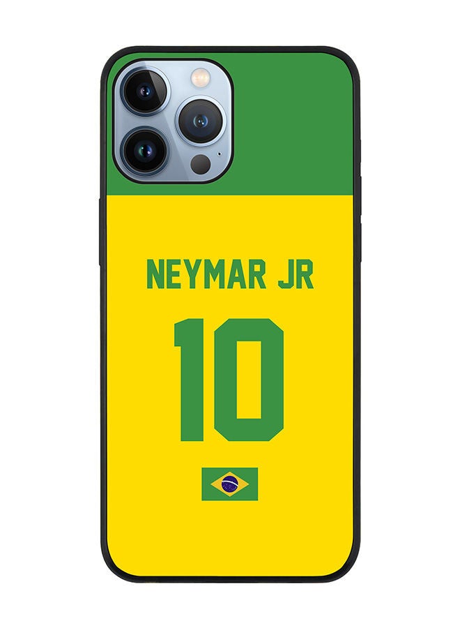 Stylizedd Rugged Black edge case for Apple iPhone 13 Pro Max Slim fit Soft Case Flexible Rubber Edges Anti Drop TPU Gel Thin Cover - Football Team - Brazil Player Name - Neymar Jr - Image 1