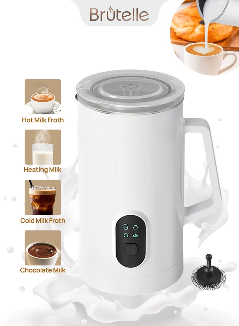 Brutelle Electric Milk Frother Steamer Milk Foamer 4 in 1 Multifunctional Hot Cold Milk Foam Maker 400W Automatic Quiet Milk Warmer Latte Cappuccinos Hot Chocolate - Image 1