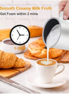 Brutelle Electric Milk Frother Steamer Milk Foamer 4 in 1 Multifunctional Hot Cold Milk Foam Maker 400W Automatic Quiet Milk Warmer Latte Cappuccinos Hot Chocolate  - Image 3
