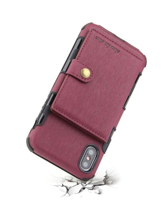 NIBEMINENT Protective Wallet Card Case Cover For Apple iPhone Xs Max Red  - Image 2