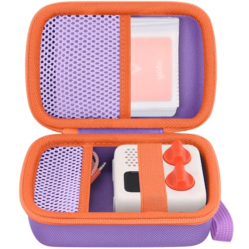 co2CREA Hard Case Compatible with Yoto Mini 2024 Edition Kids Audio Music Player Children Speaker Plays Audiobook Cards Radio and Card Holder Hold up to Yoto 36 Cards Purple Case - Image 1