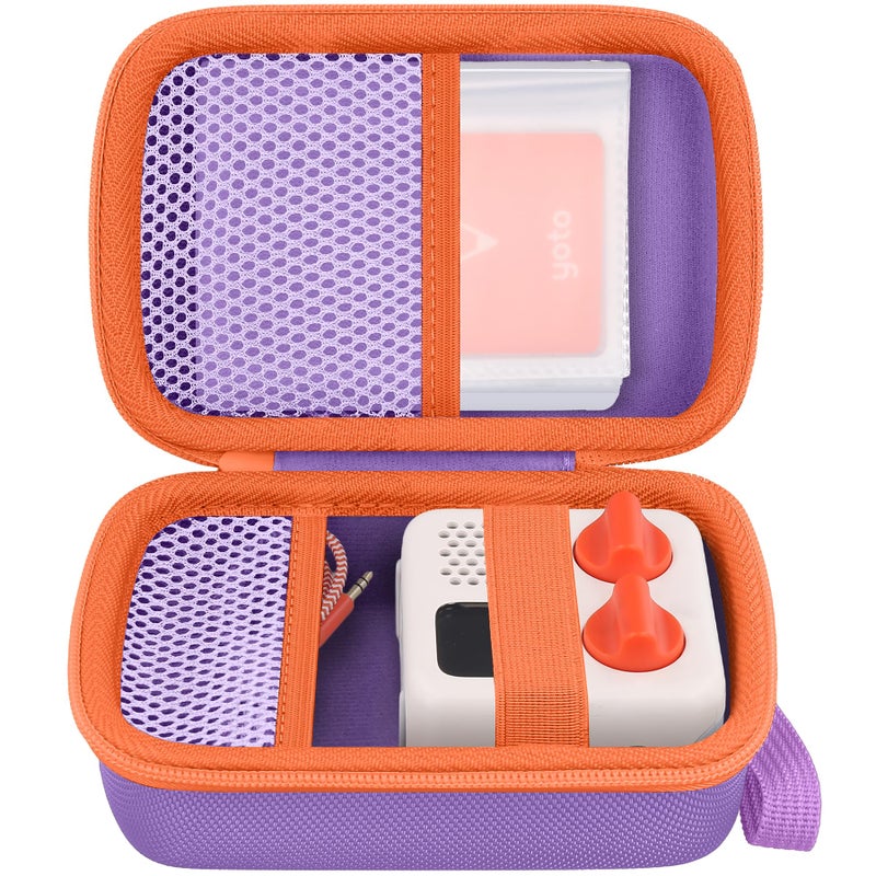co2CREA Hard Case Compatible with Yoto Mini 2024 Edition Kids Audio Music Player Children Speaker Plays Audiobook Cards Radio and Card Holder Hold up to Yoto 36 Cards Purple Case - Image 3