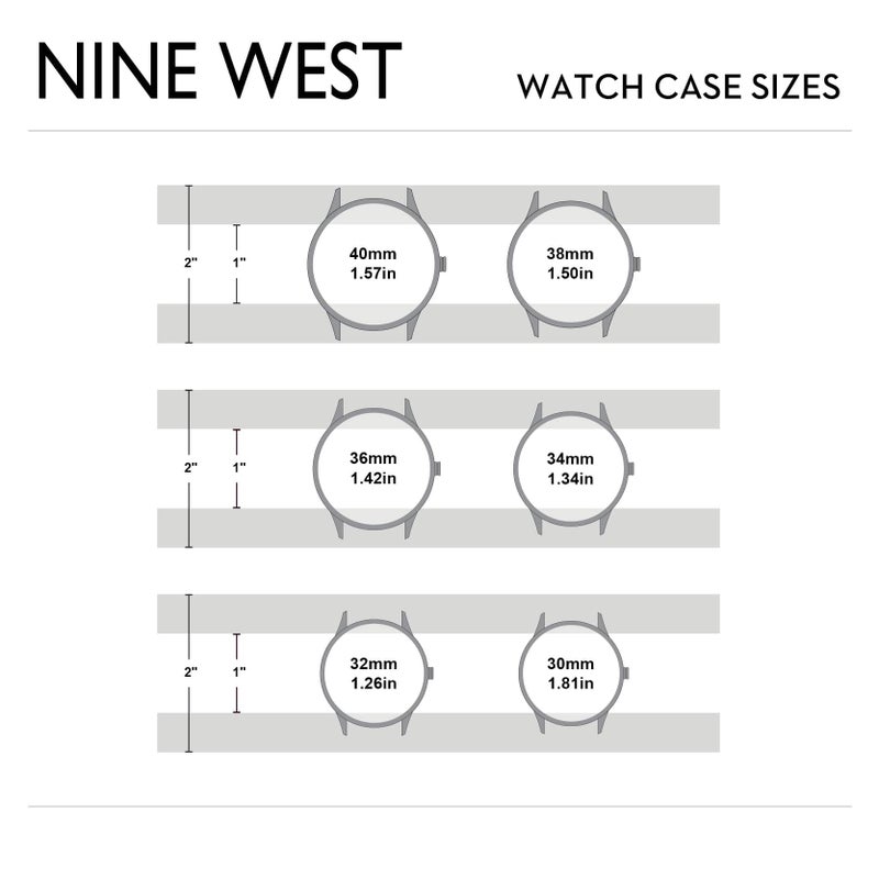NINE WEST ساعة نسائية من ناين ويست بقرص شمسية وسوار شبكي - Image 3