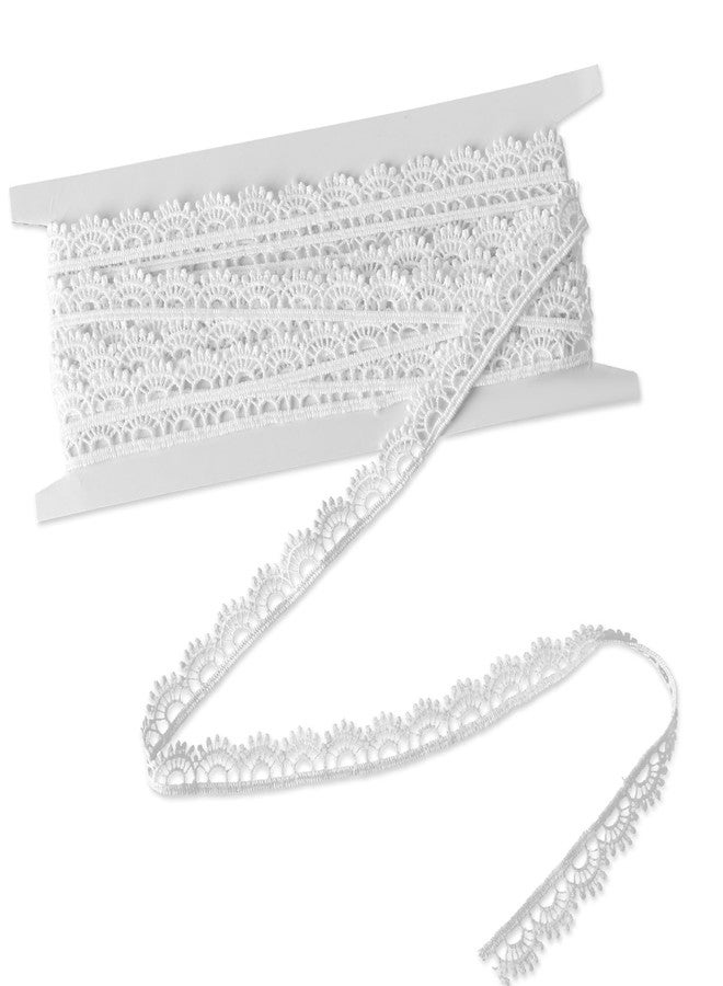 Psyqtsuary Lace Ribbon, White 1/2''×5 Yards Crocheted White Lace Trim for Sewing Vintage Scalloped Edge Lace Ribbons for Crafts, Gift Wrapping, DIY Sewing Making, Scrapbooking, Wedding Bouquet Decorations - Image 1