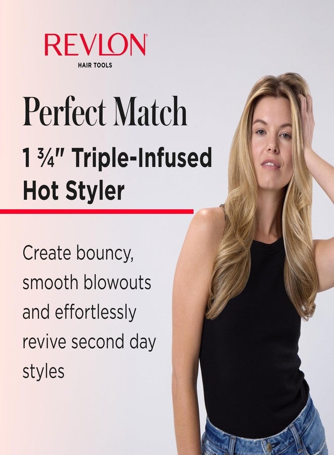 REVLON Perfect Match Hot Styler - Heated Brush to Style and Extend Blowouts, Hot Brush for Curls, Body, and Volume, Reduces Frizz and Boosts Shine - Image 2