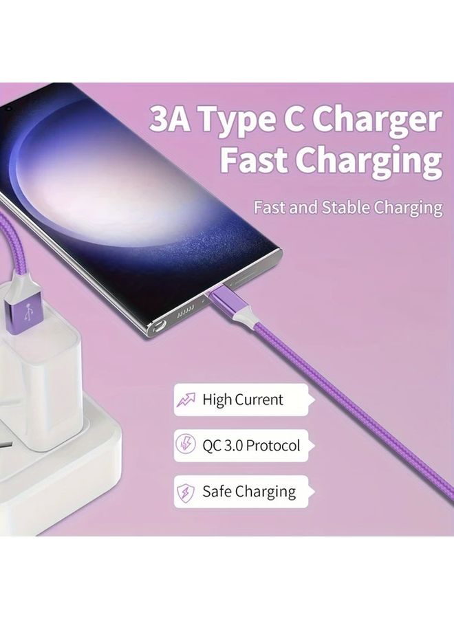 Nylon Braided USB C Charging Cables 2 Pack Fast Charging Data Sync - Image 3