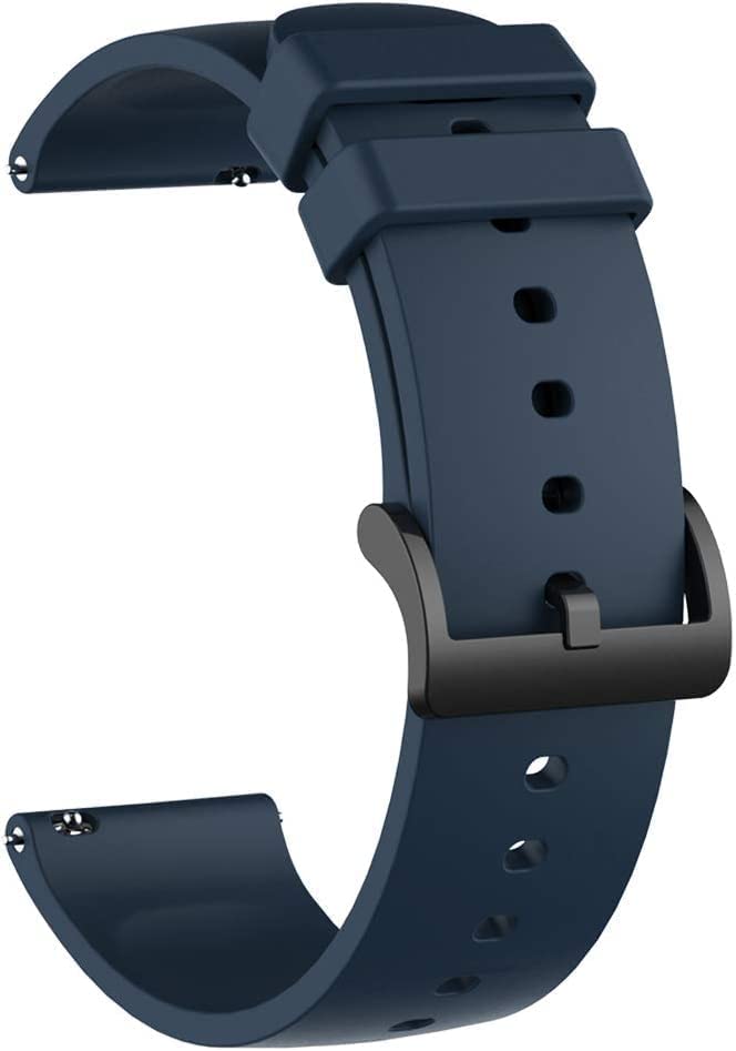 INEFABLE 22mm SmartWatch Strap with Stainless Steel Buckle Compatible with ColorFit Pro 4/Pro 4 Max/Ultra/Ultra 2, Amazfit GTR 47mm/ GTR 2E, Galaxy Watch 3 45mm, Realme S/S Pro (Navy Blue-Pack of 1) - Image 1
