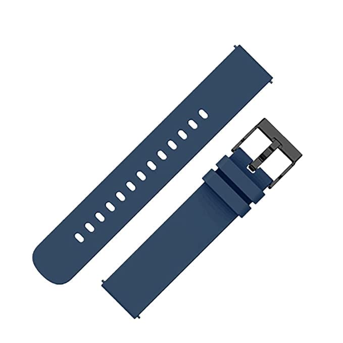 INEFABLE 22mm SmartWatch Strap with Stainless Steel Buckle Compatible with ColorFit Pro 4/Pro 4 Max/Ultra/Ultra 2, Amazfit GTR 47mm/ GTR 2E, Galaxy Watch 3 45mm, Realme S/S Pro (Navy Blue-Pack of 1) - Image 2