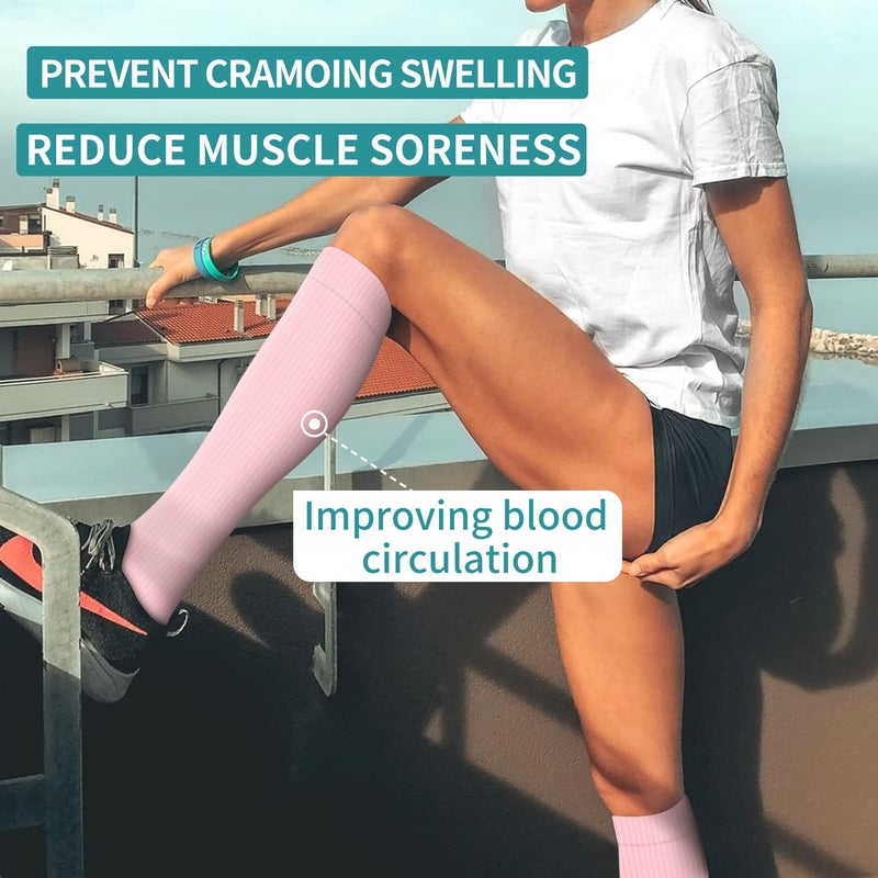 Laite Hebe 4 Pairs-Compression Socks for Women&Men Circulation-Best Support for Nurses,Running,Athletic - Image 4
