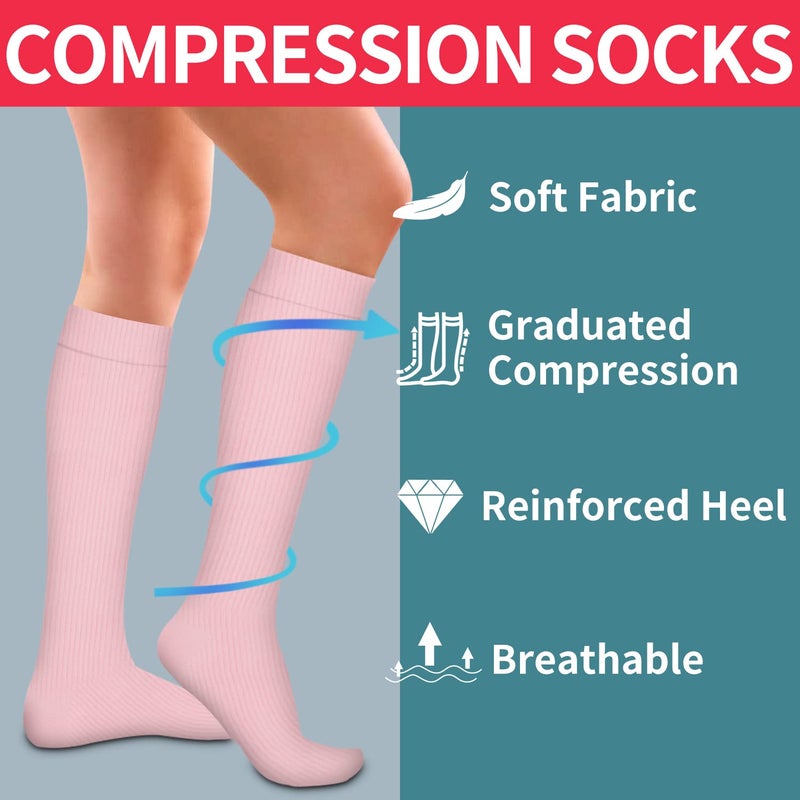 Laite Hebe 4 Pairs-Compression Socks for Women&Men Circulation-Best Support for Nurses,Running,Athletic - Image 5