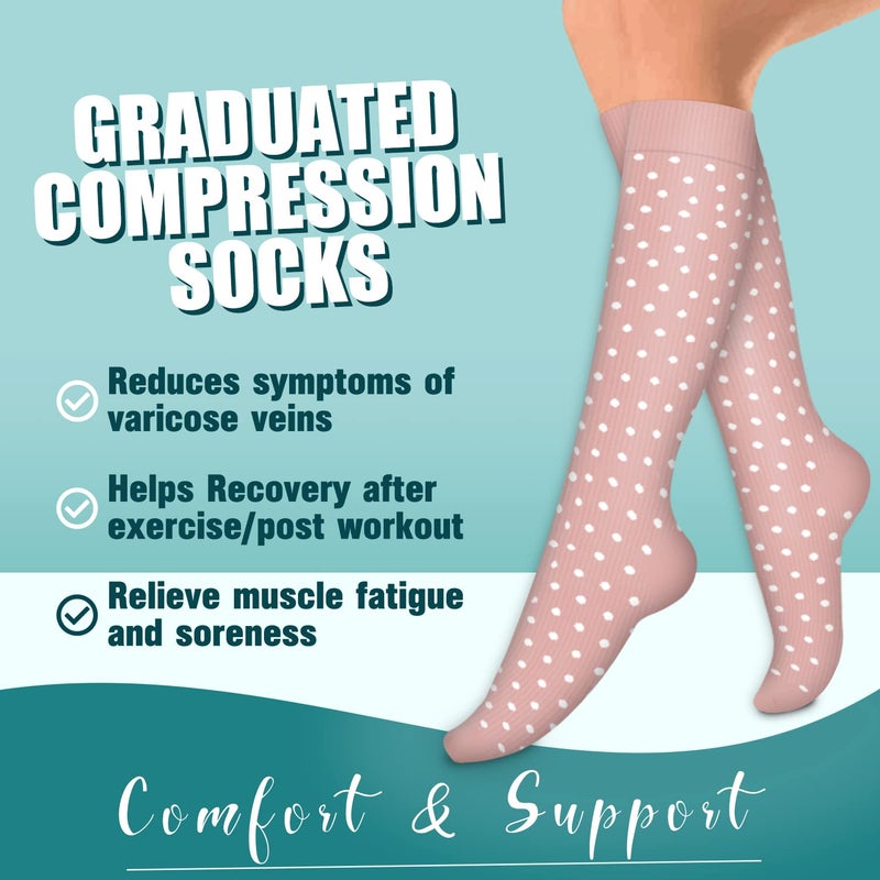 Laite Hebe 4 Pairs-Compression Socks for Women&Men Circulation-Best Support for Nurses,Running,Athletic - Image 3