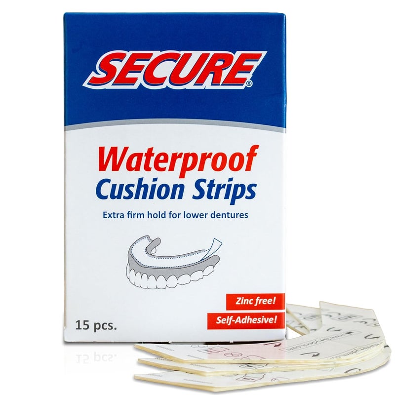 Secure Denture Adhesive Strips 15 Strips - Image 1