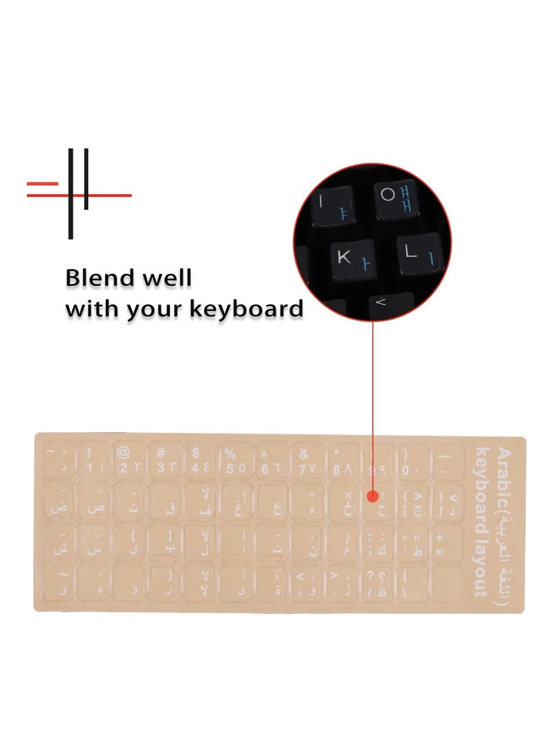 Generic - Transparent Arabic Keyboard Sticker Arabic Language Sticker for Desktop Computer Arabic Letters Design Keys Only with Transparent Background 1 Piece White 1 - Image 1