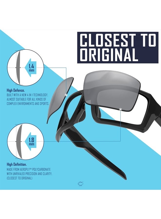 SAUCER Premium Replacement Lenses for Oakley Holbrook OO9102 Sunglasses High Defense - Chrome Metal Polarized - Image 4