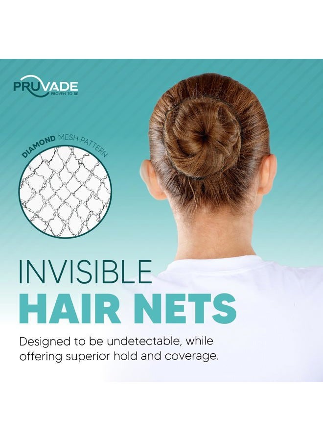 Pruvade Invisible Hair Nets for Women & Men | Pack of 100 | Elastic 24" Mesh Hair Net for Buns, Long Hair & Short Hair - Hairnets for Ballet Dancers, Sleeping, Wig Storage, Food Service & More - Image 3