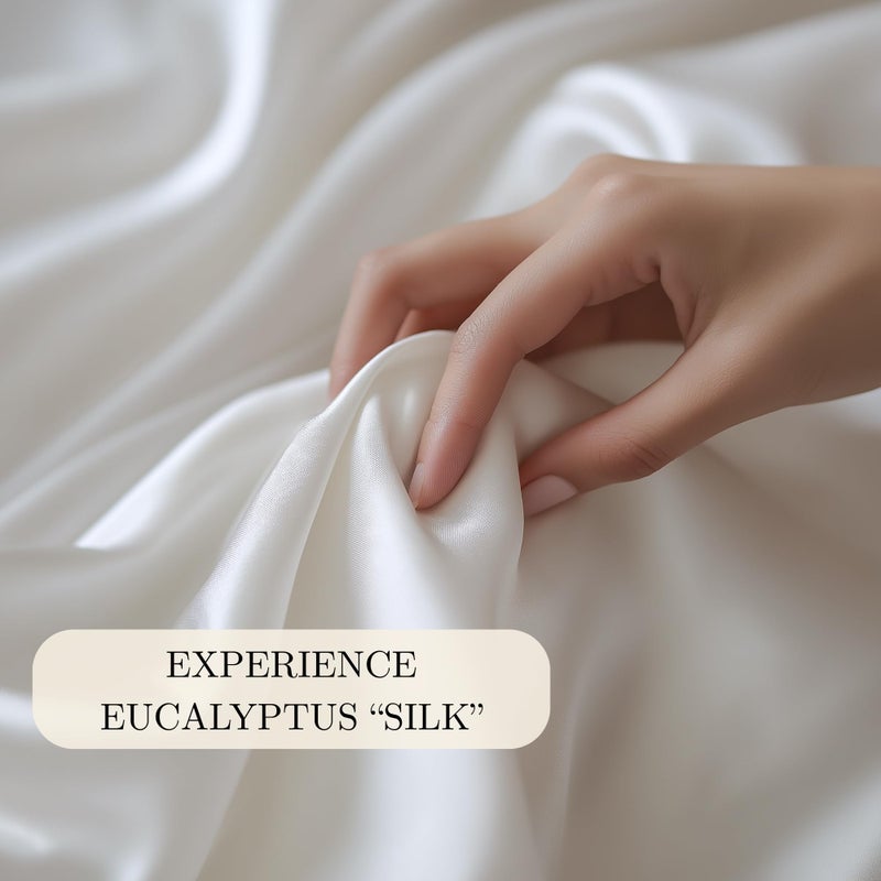 CASILVA Eucalyptus Sheets - Infused with Silver for Anti-Odor, Softer Than Silk Fibers, More Cooling Than Cotton - Perfect for Hot Sleepers & Sensitive Skin - 100% Tencel Lyocell - King Sheet Set - Image 3