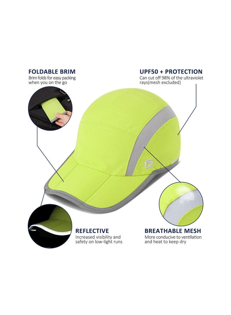 SYOSI Men Women Baseball Cap Reflective Folding Outdoor Hat Adjustable Unstructured Design UPF 50+ Sun Protection Sport Hats Unisex Baseball Cap - Image 3