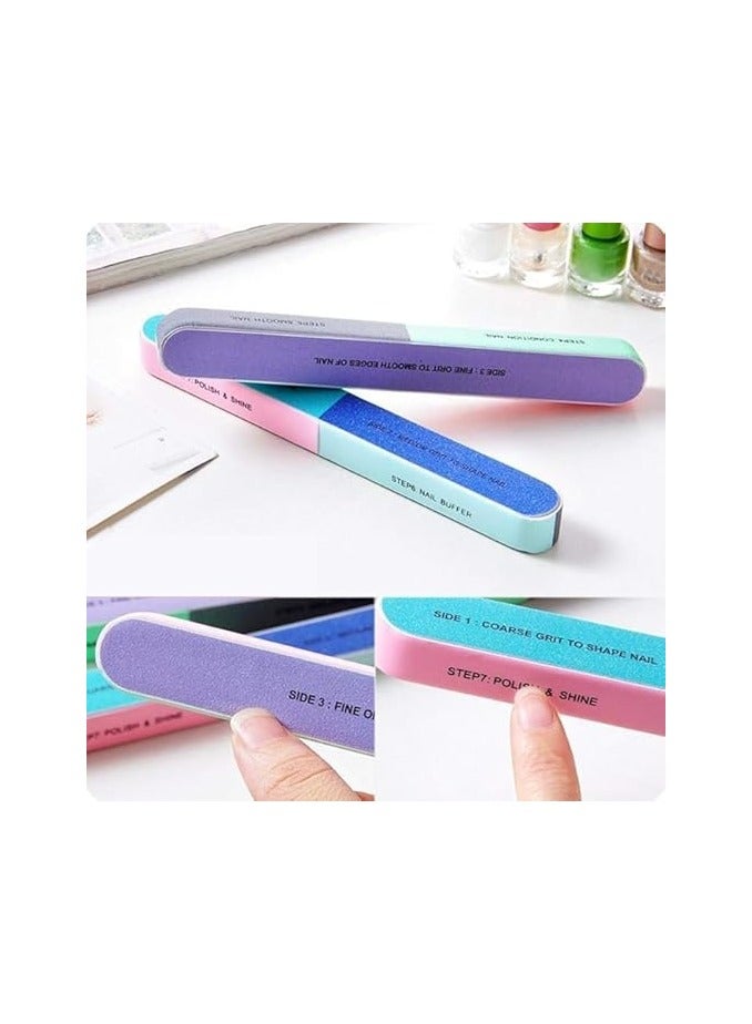 مبرد أظافر كاوتش 4 وجه – ألوان متعددة – 6 قطع للعناية الكاملة بالأظافر - Image 4