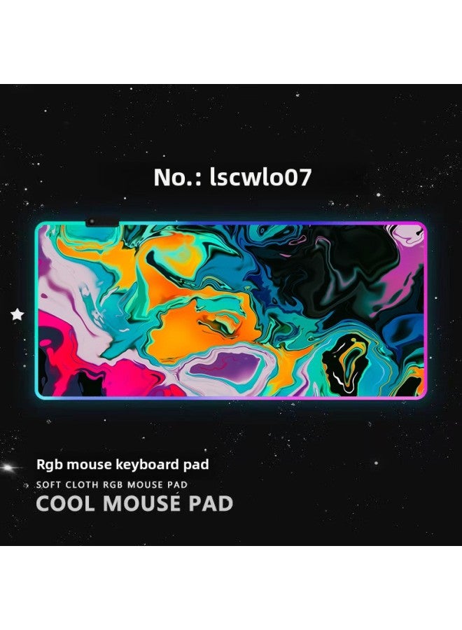 Rgb Mouse Pad Generation LED Gradient Marquee Natural Rubber Non-slip Transparent Lamp Gaming Keyboard Pad-Color:400*900*3mm-Pattern:Lscwl007