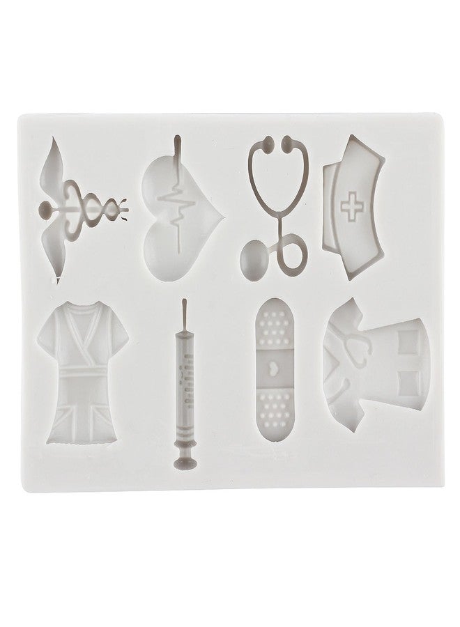 MYPRACS Nurse Graduation Themed Fondant Molds Doctor Nurse Grad Hat Medical Equipment Stethoscope Silicone Mold For Sugar Cake Decorating Cupcake Topper Candy Chocolate Gum Paste Polymer Clay Set Of 2 - Image 5