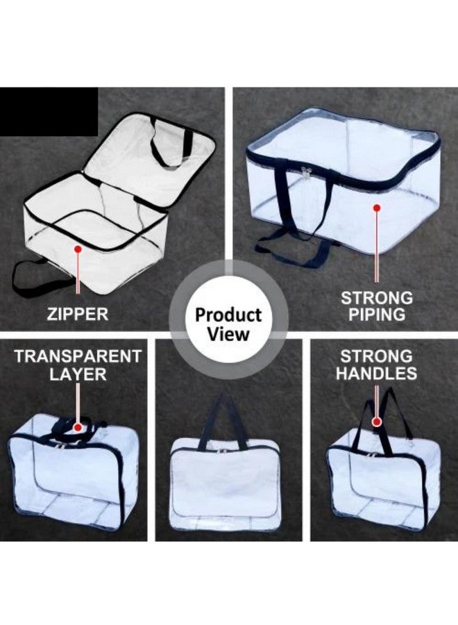TASMAX Transparent Storage Bags for Wardrobe - Saree Covers, Clothes Organizer, Large Plastic Bags for Clothes (Pack of 2) - Image 3