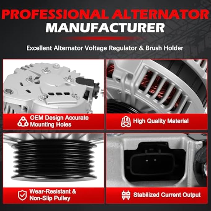 Autodevil 13826 Alternator Fit for 03-07 Murano 3.5L, for 02-03 Maxima 3.5L, for 95-00 Maxima 3.0L, for 98-00 I30 3.0L, for 02-04 I35 3.5L, 110Amp 12V High Output Alternator 13826N 13639 ALT-3212 - Image 5
