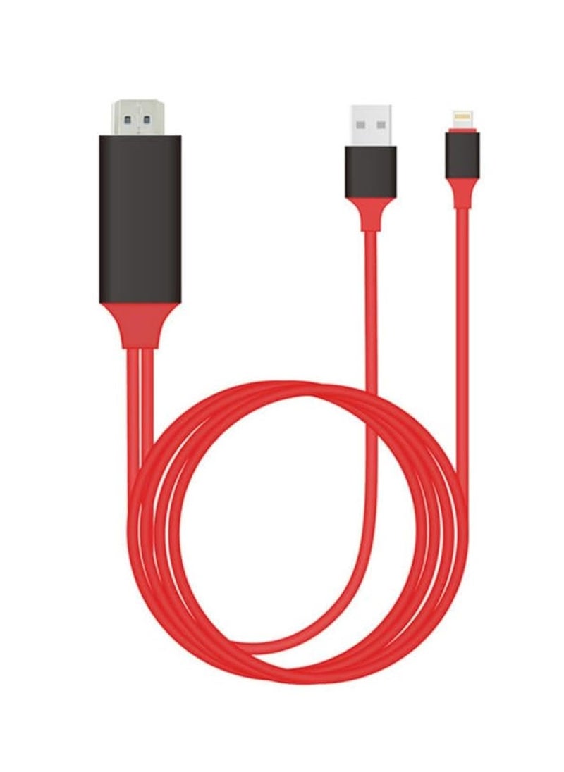 Generic Lightning to HDMI Cable for iPhone iPad iPod to TV Projector 1080P with Charge Port  - Image 1
