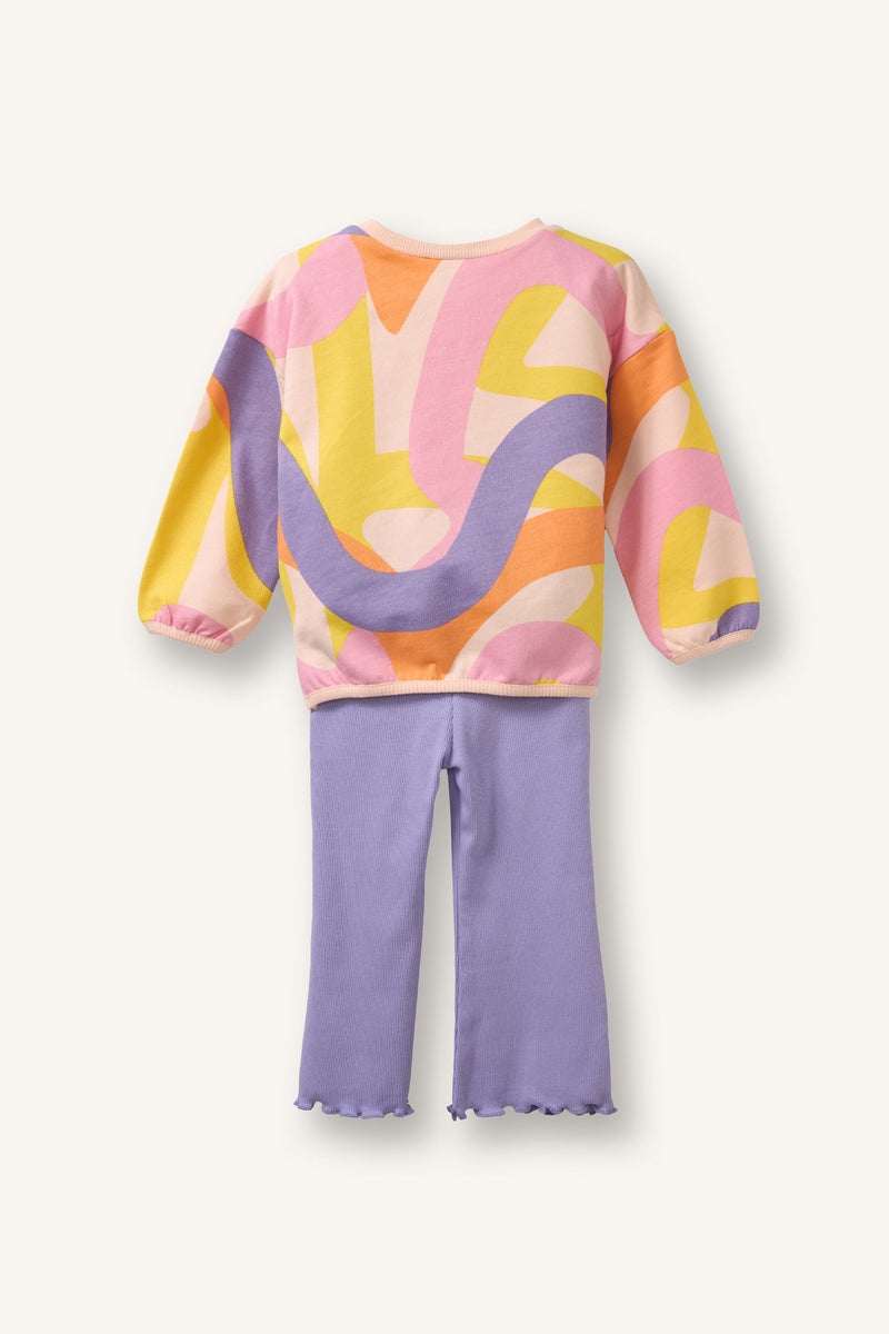 DeFacto Pink BabyGirl Baby Girl Basic Sweatshirt Fabric 2 Piece Set Casual - Image 4