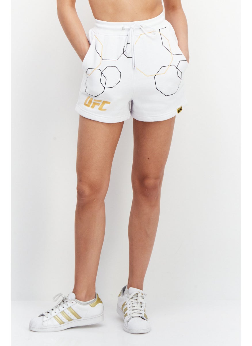 Ufc Women Sportswear Fit Brand Logo Training Short, White Combo  - Image 1