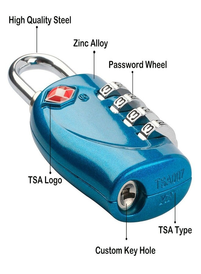 Zhovee 4 Dial Digit TSA Approved Travel Luggage Locks Combination for Suitcases (Blue-4pack) - Image 2