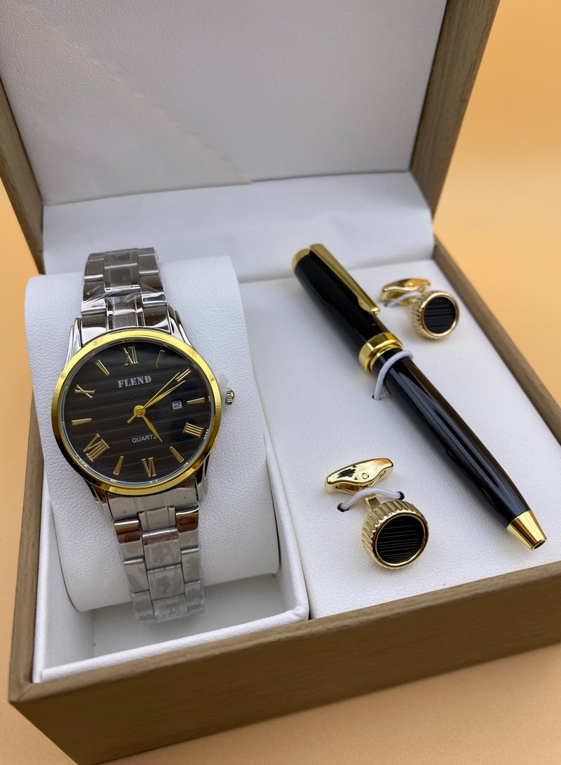 Complete Boys Gift Set - Waterproof Boys Watch; Practical Kids Watch, with Luxury Boys Dress Pen, Boys Dress Pen and Stylish Boys Cufflinks - Elegant Boys Watch, Distinctive Boys Watch, Modern Boys Watch, Perfect Gift for Boys (Boys Gift, Boys Gifts, Boys Gifts) - Image 1