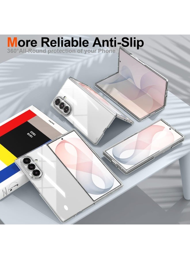 جراب Samsung Galaxy Z Fold 8 Ultra 5G شفاف مع واقي شاشة أمامي مدمج غطاء حماية للهاتف مع مصد خلفي صلب من البولي كربونات مقاوم للصدمات حماية كاملة للهيكل وغلاف مضاد للخدش يدعم الشحن اللاسلكي - Image 5