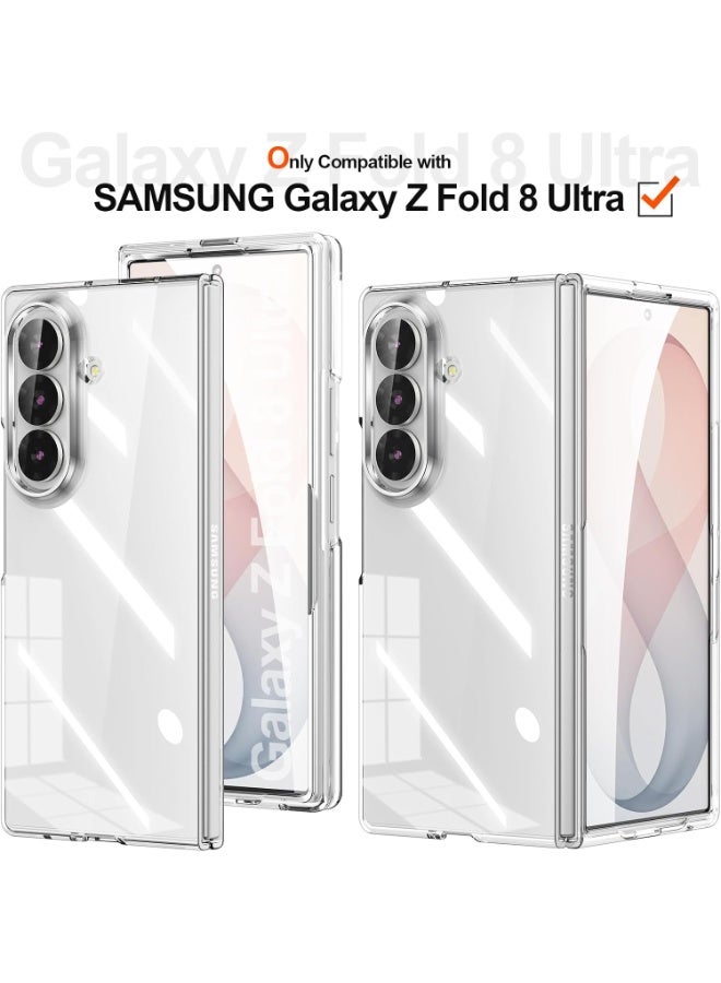 جراب Samsung Galaxy Z Fold 8 Ultra 5G شفاف مع واقي شاشة أمامي مدمج غطاء حماية للهاتف مع مصد خلفي صلب من البولي كربونات مقاوم للصدمات حماية كاملة للهيكل وغلاف مضاد للخدش يدعم الشحن اللاسلكي - Image 2