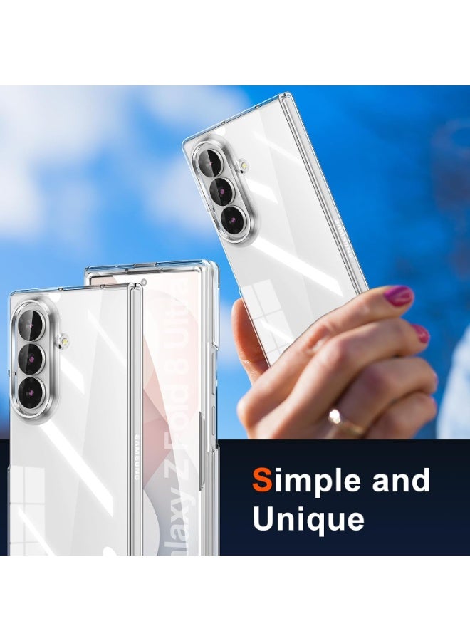 جراب Samsung Galaxy Z Fold 8 Ultra 5G شفاف مع واقي شاشة أمامي مدمج غطاء حماية للهاتف مع مصد خلفي صلب من البولي كربونات مقاوم للصدمات حماية كاملة للهيكل وغلاف مضاد للخدش يدعم الشحن اللاسلكي - Image 3