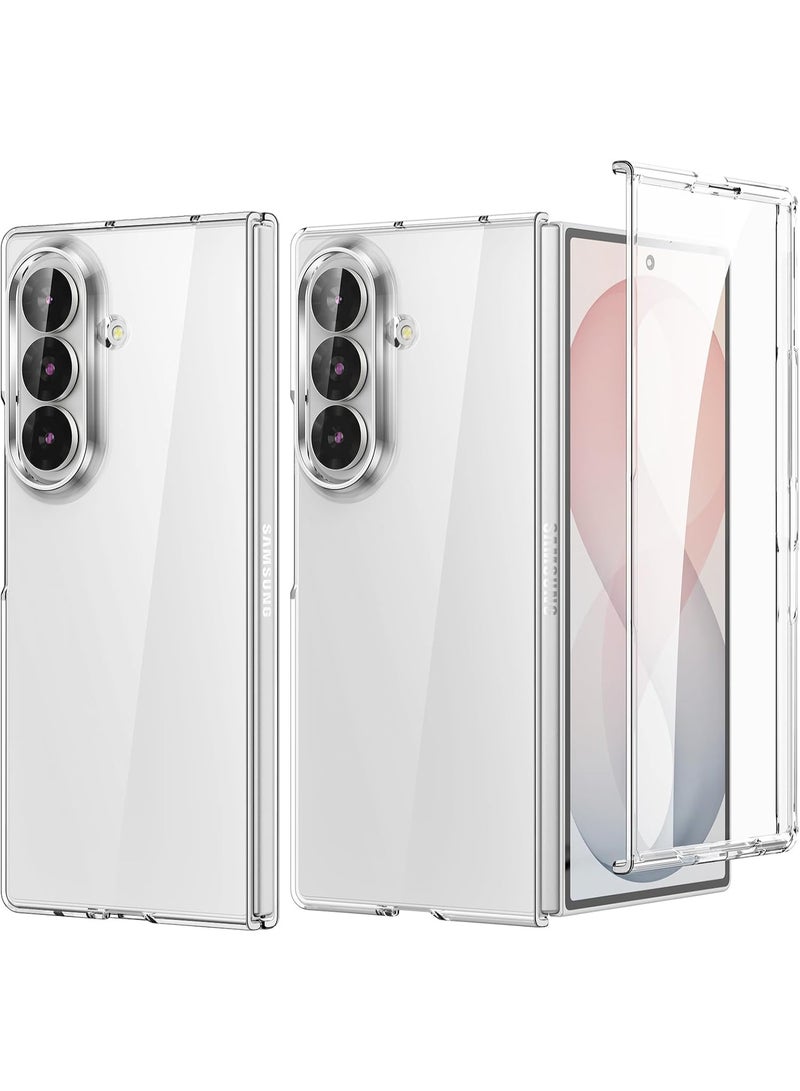 جراب Samsung Galaxy Z Fold 8 Ultra 5G شفاف مع واقي شاشة أمامي مدمج غطاء حماية للهاتف مع مصد خلفي صلب من البولي كربونات مقاوم للصدمات حماية كاملة للهيكل وغلاف مضاد للخدش يدعم الشحن اللاسلكي - Image 1