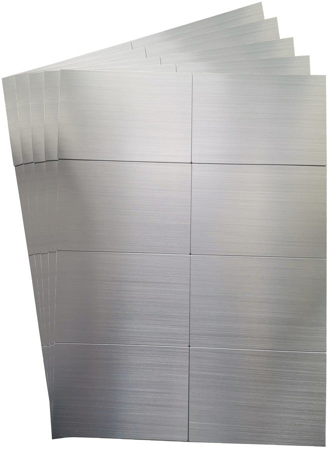 Crystiles 40-Pack 3"x6" Brushed Aluminum Peel and Stick Tile Backsplash Panels - Image 2