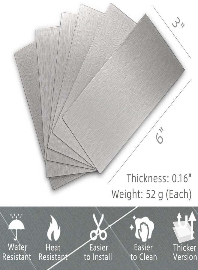 Crystiles 40-Pack 3"x6" Brushed Aluminum Peel and Stick Tile Backsplash Panels - Image 3