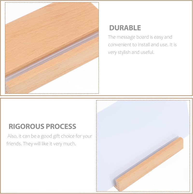 comfrt Desktop Whiteboard with Stand Mini Chalkboard Sign Wooden Message Board List Notepad Portable Memo Board for Home Office Desk School Kitchen White - Image 5