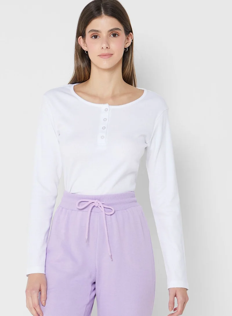 Ginger Basics 2 Pack Henley Button Down Top