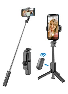 selfie stick Mini Fashion Selfie Stick Tripod Stand Multi-functional Compact Bluetooth Selfie Stick with Non-Slip Tripod, Compatible with Mi/Iphone/Oppo/Vivo/OnePlus/Samsung for Travel Online Class O