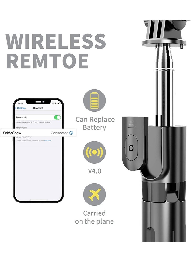 ELTRAZONE - selfie stick Mini Fashion Selfie Stick Tripod Stand Multi-functional Compact Bluetooth Selfie Stick with Non-Slip Tripod, Compatible with Mi/Iphone/Oppo/Vivo/OnePlus/Samsung for Travel Online Class O - Image 1