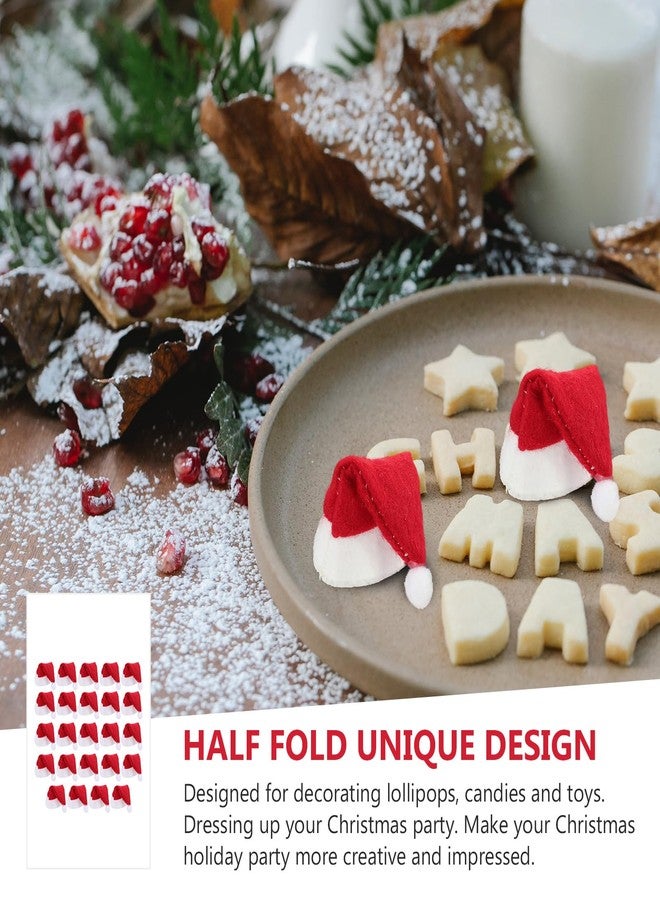 أموسفون أغطية مصاصات على شكل قبعات سانتا من آموسفن - 24 قطعة من الحرف اليدوية الصغيرة لعيد الميلاد، وزجاجات النبيذ، وحوامل أدوات المائدة، وزينة طاولة العشاء - Image 5