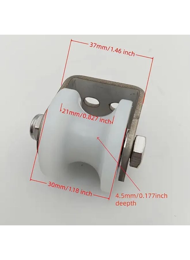 1 18Inch Nylon U Groove Wheel Roller Caster With Stainless Steel Bracket For Sliding Gate - Image 4