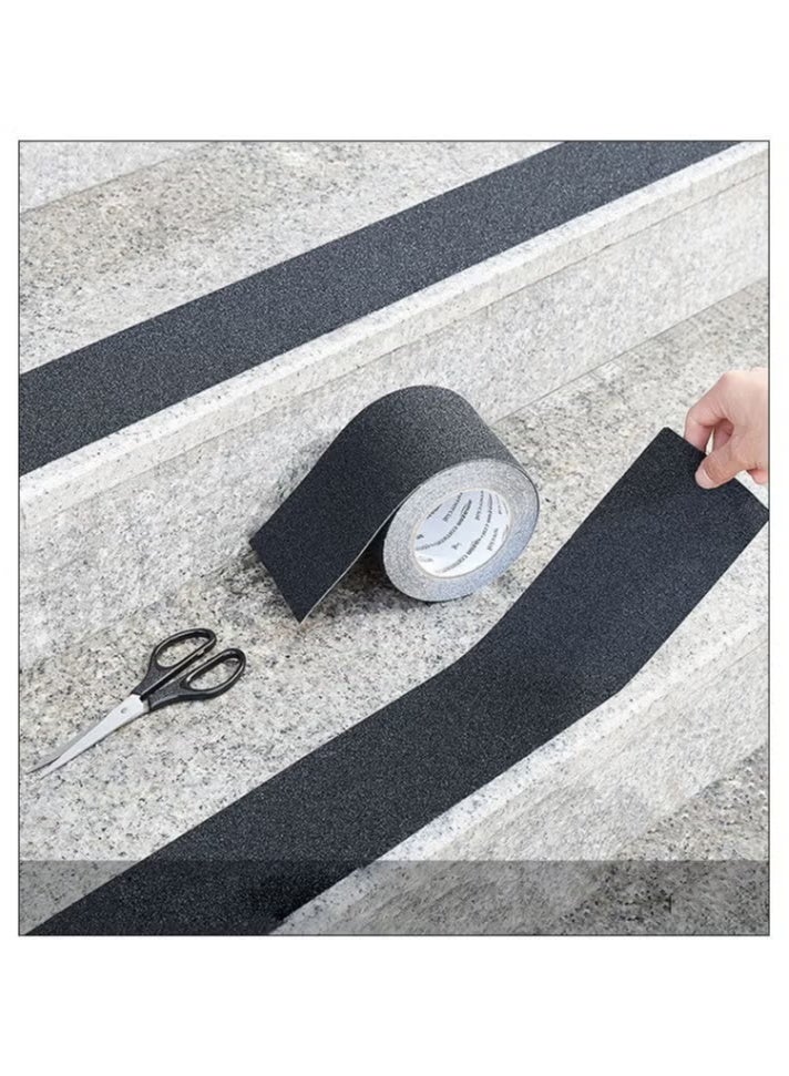 5-meter-long anti slip tape 5cm wide | Special for stair treads | Indoor and outdoor black frosted tape | Wear resistant and anti slip, easy to install - Image 5