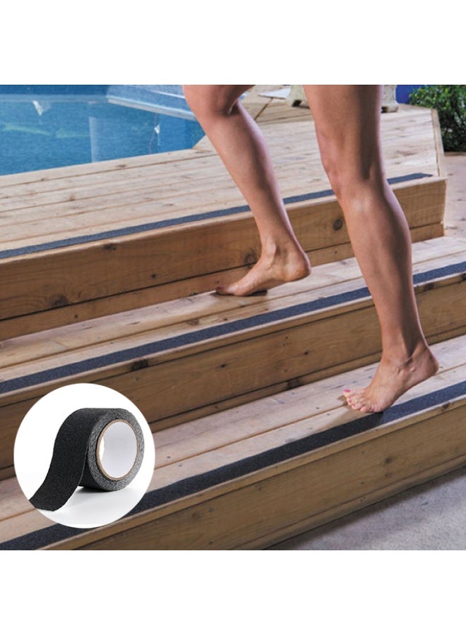 5-meter-long anti slip tape 5cm wide | Special for stair treads | Indoor and outdoor black frosted tape | Wear resistant and anti slip, easy to install - Image 3