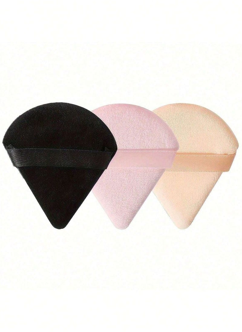 Shein - 3pcs Powder Puff Soft Face Triangle Makeup Puff for Loose Powder Body Cosmetic Foundation Sponges Beauty Blender Makeup Tool Multicolors - Image 1