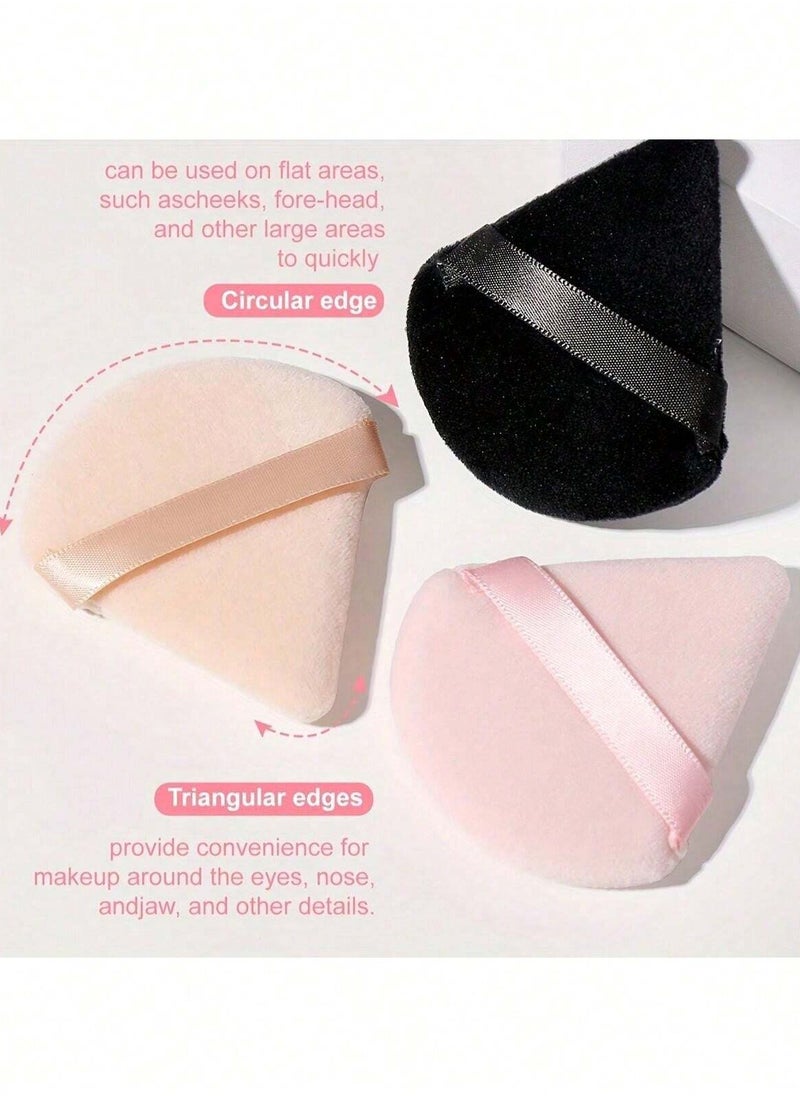 Shein - 3pcs Powder Puff Soft Face Triangle Makeup Puff for Loose Powder Body Cosmetic Foundation Sponges Beauty Blender Makeup Tool Multicolors - Image 1